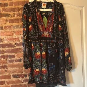 Farmrio Floral Black Dress